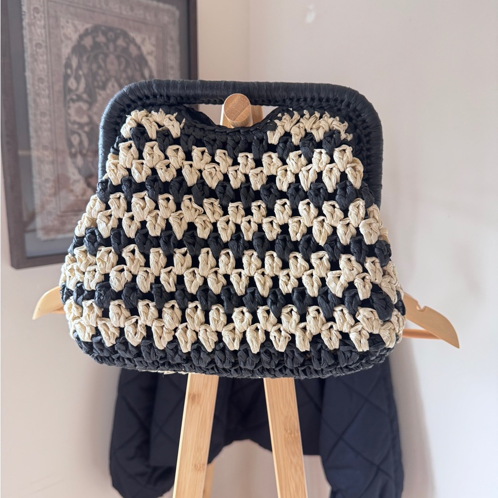 Raffia Striped Clutch